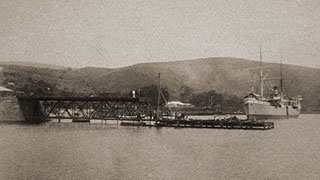 Boat anchor in Matadi, Independent State of Congo