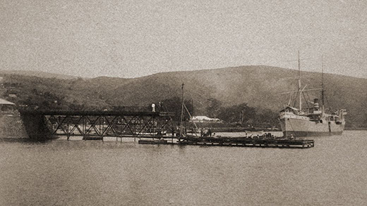 Boat anchor in Matadi, Independent State of Congo